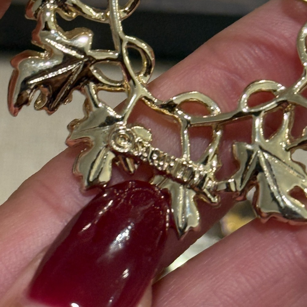 Four Vintage Leaf Brooch Bundle - image 5